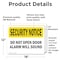 Signmission Do Not Open Door Alarm Will Sound OSHA Security Notice Sign, Vinyl Decal, 18in W x 12in L, 2PK OS-2PACK-SN-D-1218-L-11520 - alternate 2